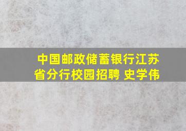 中国邮政储蓄银行江苏省分行校园招聘 史学伟